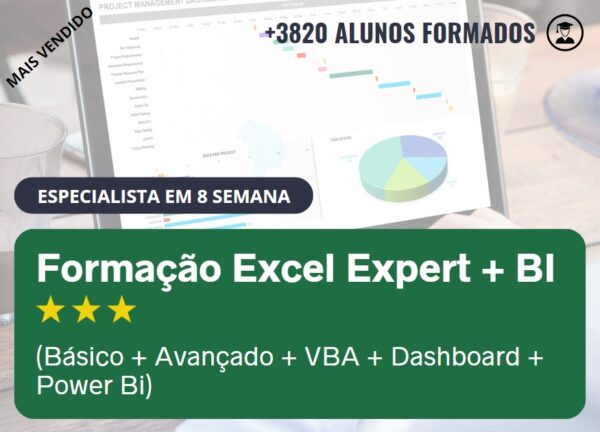 Formação Excel Expert + BI (Básico + Avançado + VBA + Dashboard + Power Bi)
